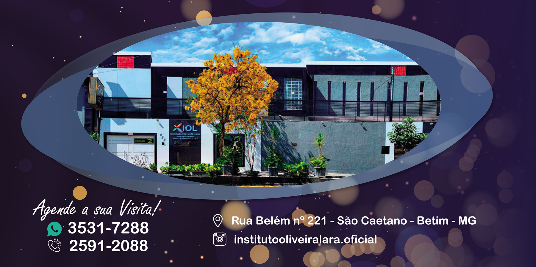 Fachada do Instituto Oliveira Lara — Rua Belém 221, São Caetano, Betim MG
